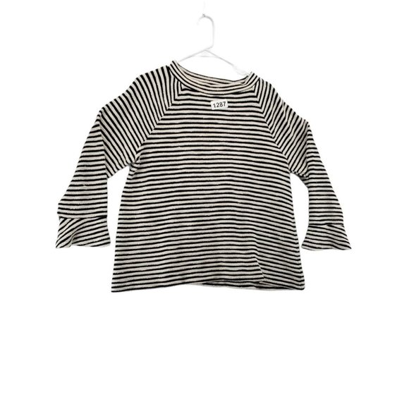 LOFT by ANN TAYLOR Sweater Women's Long Sleeve Striped Pullover B/W Large - Picture 1 of 9